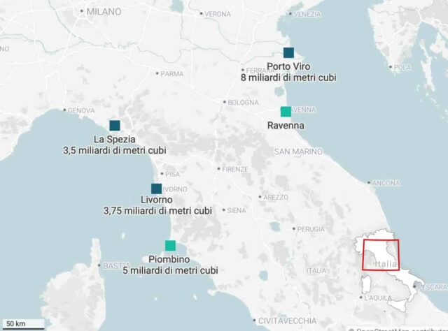 mappa nuovi rigassificatori in italia